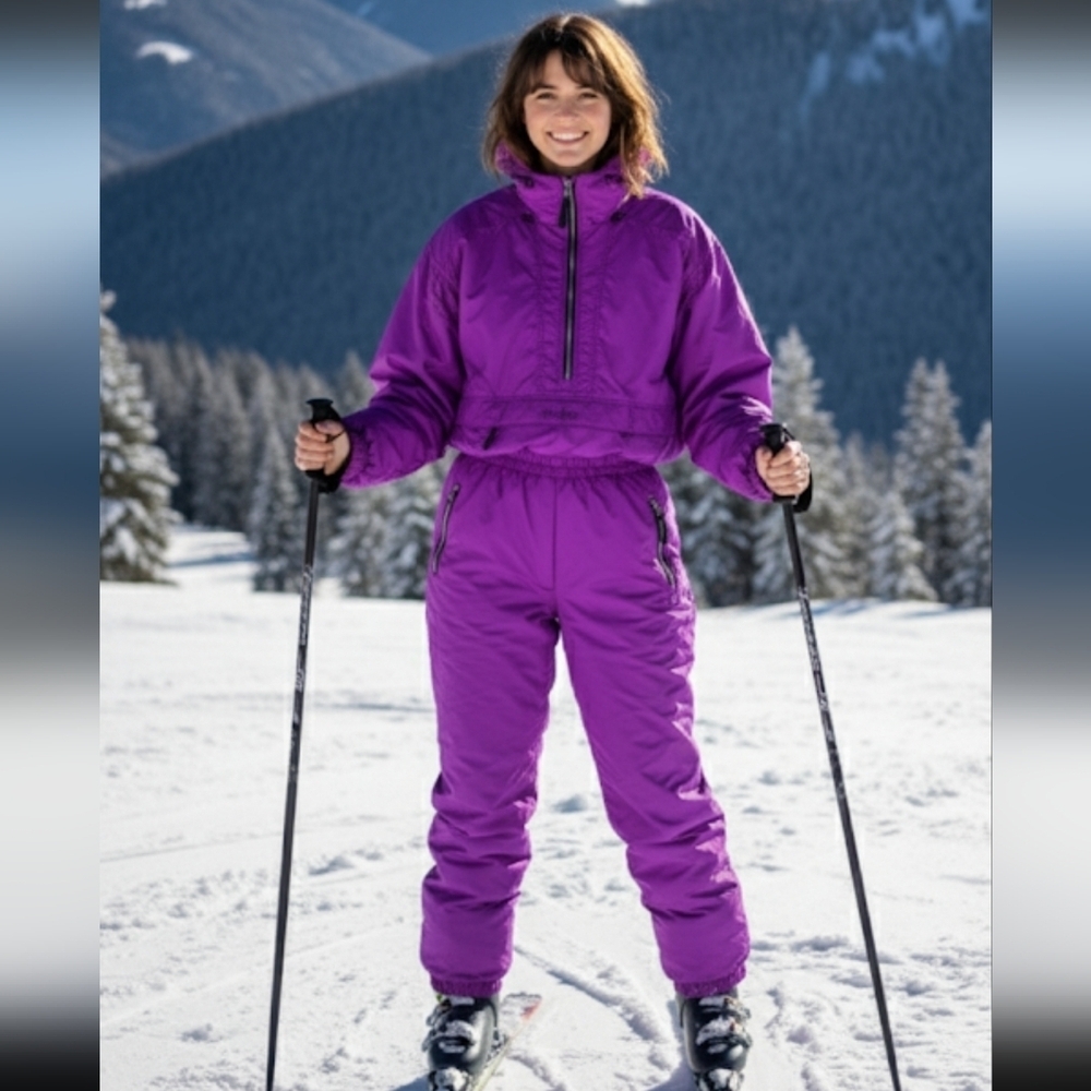 Obermeyer Vintage Ski Suit Set Purple Size Jacket Large / Pants Size 10